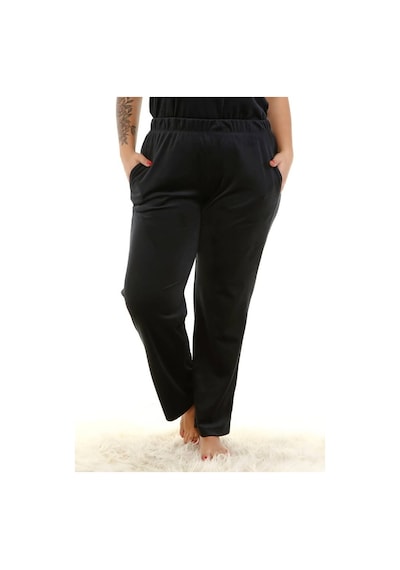 Myline Kadife Beli Lastikli Cepli Pijama Alt