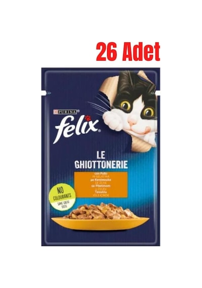Felix Jöle Içinde Tavuklu Yetişkin Kedi Pouch Yaş Mama 85 Gr X 26 Adet
