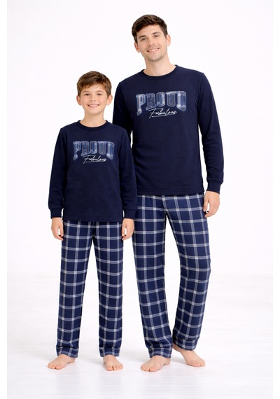 Free Beka Erkek Lacivert Ekose Desenli Uzun Kollu Baba-oğul Polar Kumaş Kışlık Kalın Pijama Takımı Free Beka Erkek Lacivert Ekose Desenli Uzun Kollu Baba-oğul Polar Kumaş Kışlık Kalın Pijama Takımı
