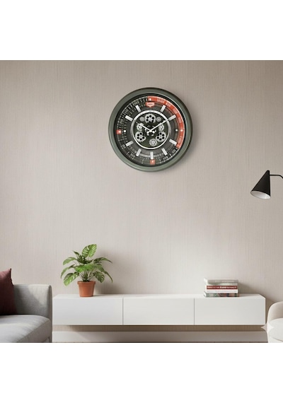 Galaxy Premium Sport Serisi Metal Çarklı Duvar Saati 60 Cm Gri Karışık Renkli