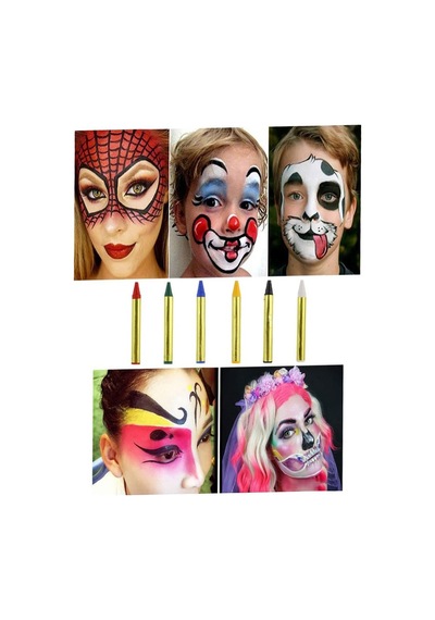 Yüz Boyası 6 Renk 1 Paket Bubu Face Paint Yüz Boyası Canlı Renkler Sağlığa Zararsız Kreş Okul Öncesi Çok Renkli