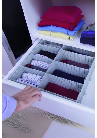 Çekmece Düzenleyici 4'lü 10x40 - Çok Amaçlı Ayarlanabilir Bölmeli Organizer Beyaz