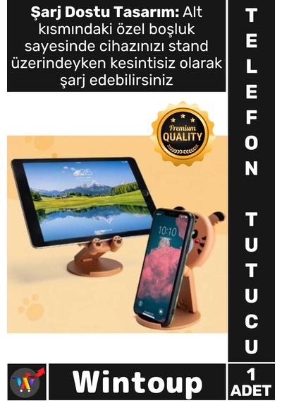 Telefonstandı Katlanabilir Taşınabilir Ofis Cihaz Tutucu Şık Hayvan Figürlü Masaüstü Telefon Standı