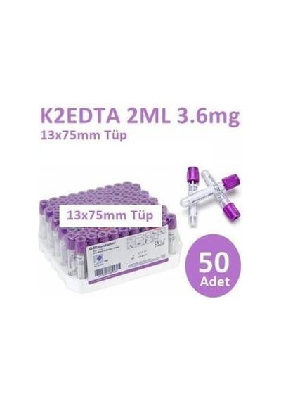 Tıpkimsan Bd Vacutainer Mor Kapak Kan Alma Tüpü 50'li
