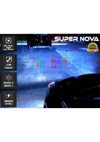 Supernova Buz Mavi H27 Simsek Etkili Zenon Cob Led Xenon