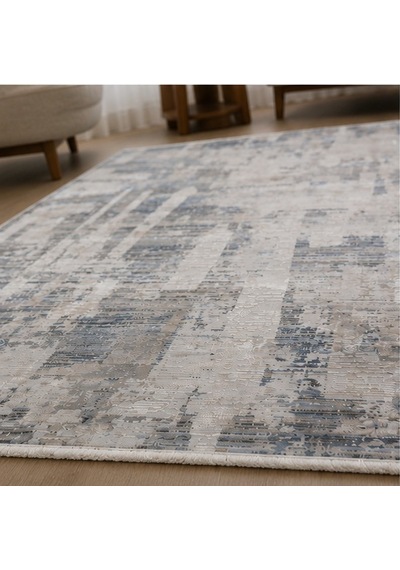 Otantik Modern Eskitme Saçaklı Dokuma Salon Halısı Krem Gri Antrasit 200x290 Cm 11