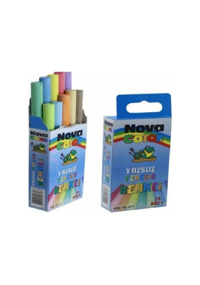 Nova Color Nova Renkli Tozsuz Tebeşir 10'lu 2 Paket