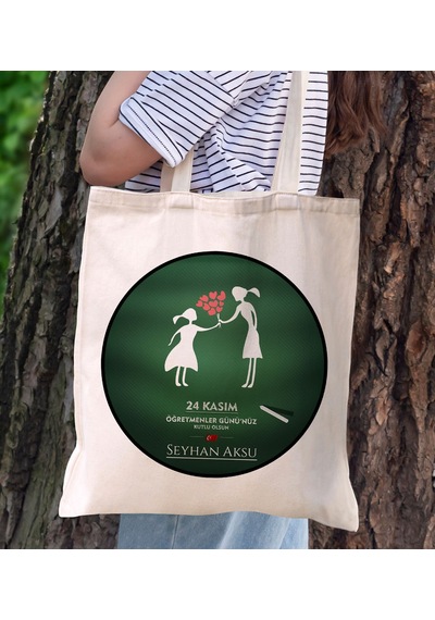 Bk Gift Kişiye Özel Öğretmenler Günü Tasarımlı Kanvas Bez Çanta - 18, Öğretmene Hediye, Öğretmenler Günü Sarı