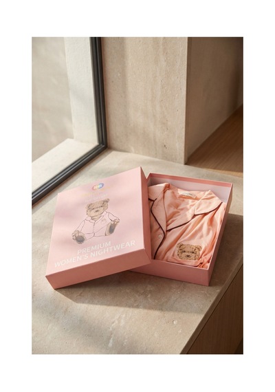 Katia&bony Kadın Teddy Baskılı Premium Kutulu Pijama Takımı Şeftali