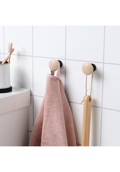 Huş 2 Li Banyo Duvar Askısı MeridyenDukkan Siyah Renk Huş Banyo A Çok Renkli