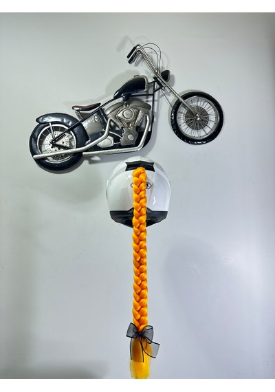 Motor & Motosiklet Tek Turuncu Örgü Saç Kask Dış Aksesuarı Diğer