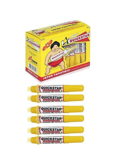 Japon Yapıştırıcısı Quıckstar 6 Adet Mini Parmak Japon Yapıştırıcı Kuvvetli Hızlı Yapıştırıcı 1.4 Gr 6 Adet