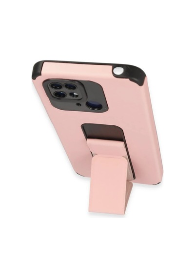 Xiaomi Redmi 10c Kılıf Mega Standlı Silikon - Pudra 0.2M-Çok Renkli