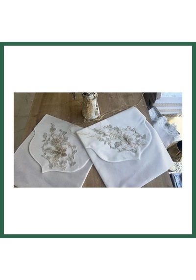 Bezos Fransız Güpürlü Zarf Bohça 50x50 Cm Nişan Bohçası Söz Bohçası 3 Boyutlu Tekli Bohça Bzs01