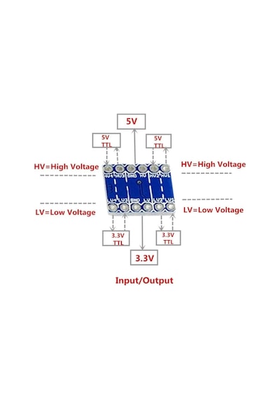Lojik Gerilim Seviye Dönüştürücü 3.3 V-5 V - Logic Level Converter