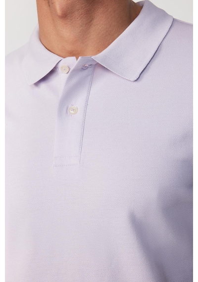 Tudors Erkek Slim Fit Dar Kesim %100 Pamuk Düz Pike Lila Polo Yaka Tişört-30527 Lila
