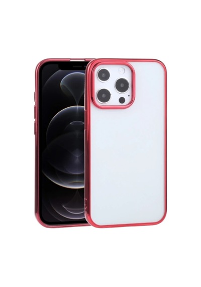Apple iPhone Uyumlu 13 Pro 6.1inç Lazer Kaplama Renkli Kenar Şeffaf Kılıf- 5775 Siyah