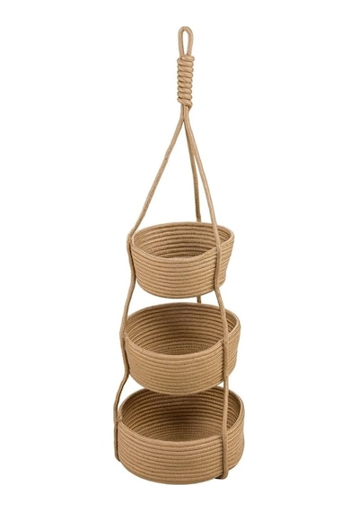Mavaux 3'lü Jüt Saplı Hasır Duvar Sepeti 80 Cm 25 Cm+20 Cm+15 Cm , Duvar Saksısı, Duvar Düzenleyicisi Jüt