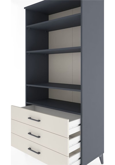 Hyperion Dolap Tek Raflı 7 Çekmeceli 88x44x182 Antrasit-aytaşı Antrasit