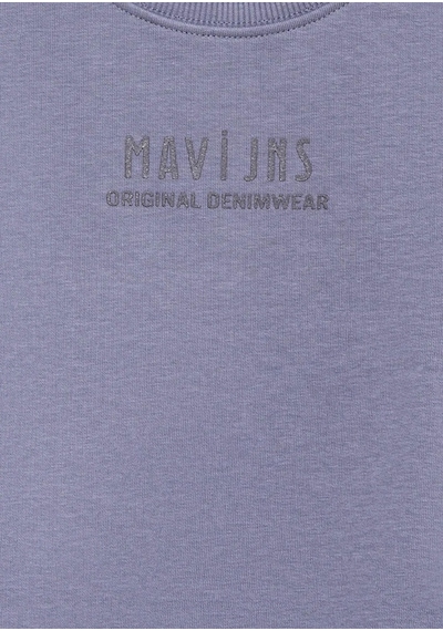 Mavi Logo Baskılı Mor Kız Çocuk Sweatshirt M7s10146-88095 Mor