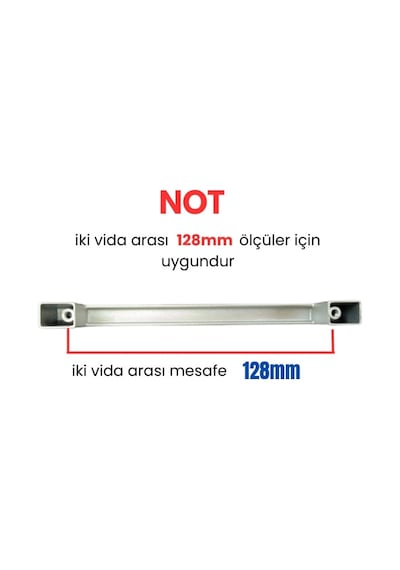 50 Adet Kare Mat Krom Metal Mobilya Kulpu Seti 128mm Mat Krom