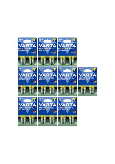 Varta 56703 800 mAh AAA Ni-MH Şarj Edilebilir İnce Kalem Pil 4 x 10'lu + Pil Kutusu