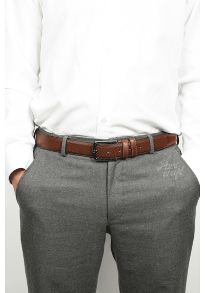 Parscraft Battal Boy / Büyük Beden / Uzun Boy Xxxl 3,5 Cm Klasik Erkek Hakiki Deri Kemer 170 Cm E Kadar Acı Kahverengi