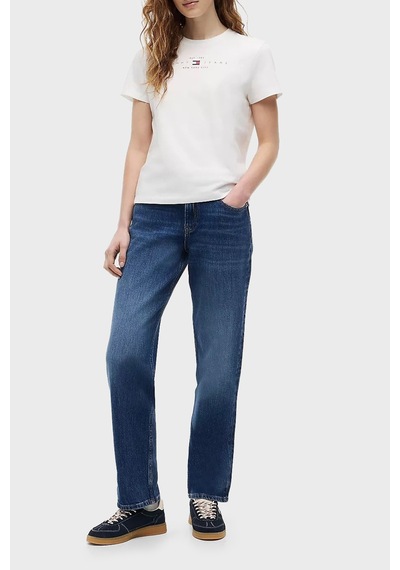 Tommy Jeans Pamuklu Regular Fit Bisiklet Yaka T Shirt Kadın T Shirt Dw0dw22789 Ybl Beyaz