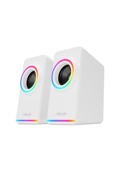 Mikado Md-182 2.0 3w 2 Beyaz Rgb Aydınlatmalı Usb + 3.5mm Usb 5v Speaker Hoparlör