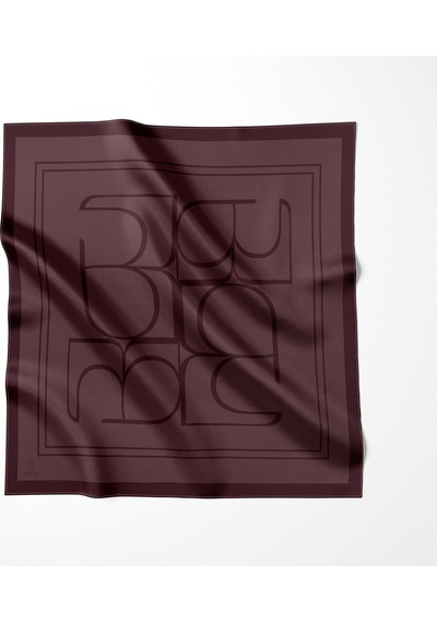 Bordo Molene Logolu Omuz Şal Eşarp