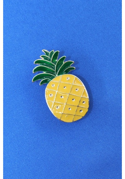 Kristal Taşlı Ananas Broş. Yaka İğnesi Broş. Taşlı Broş. Kadın Broş. Erkek Broş. Broş. Ananas Broş. Çok Renkli
