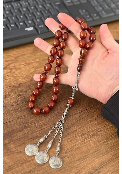 Ağa Boy Kahverengi Sıkma Kehribar Tesbih 58954709
