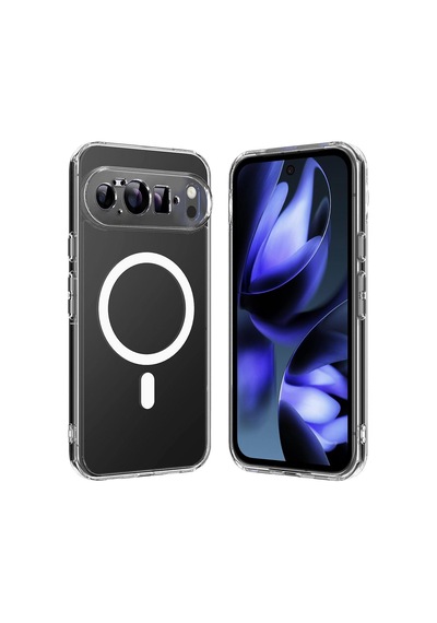 Caseonn Google Pixel 10 Pro Xl Kılıf Magsafe Özellikli Sararmaz Kristal Sert Kapak Şeffaf