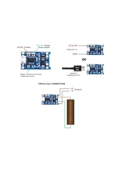 Tp4056 3.7v Şarj Cihazı - 5v 1a Korumalı Lityum Modülü