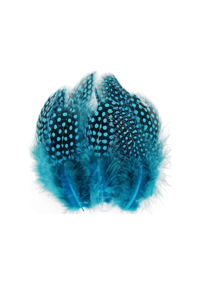 100 Pcs Decor Blue Bırd Feather 100 Adet Puantiyeli Mavi Siyah Kuş Tüyü Dekor Mavi Kuş Tüyü