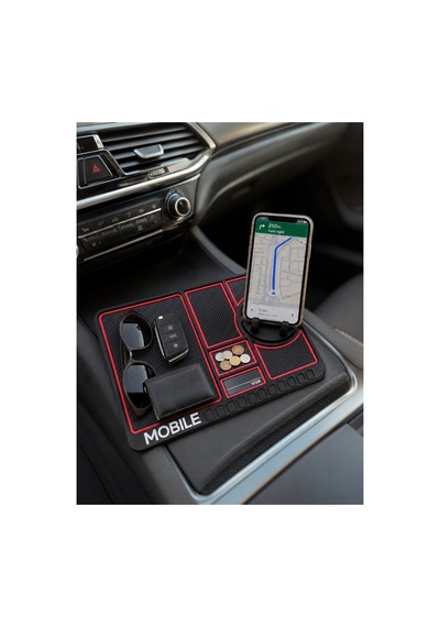 Çok Bölmeli Araç İçi Organizer Mat Kaydırmaz Silikon Telefon Tutuculu Tasarım Standart 92606729