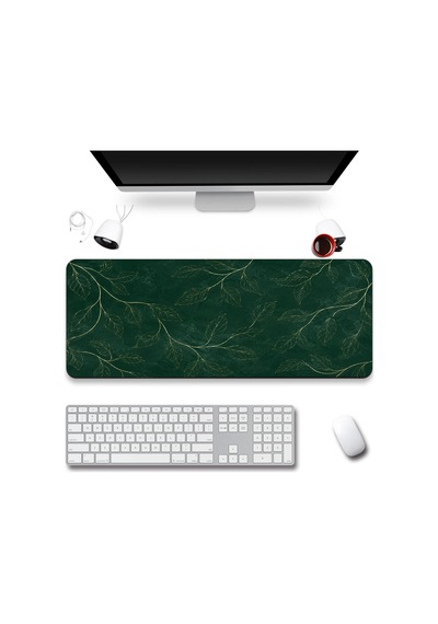 Sonictouch Klavye Mousepad 40x90cm Dikişsiz Pürüzsüz Sıvı Geçirmez Kaymaz Taban Altın Yapraklar