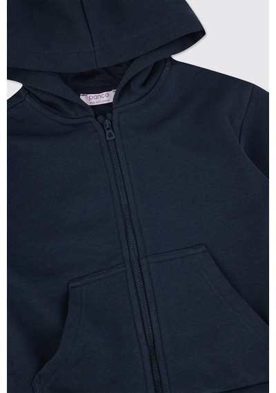Panço Erkek Bebek Fermuarlı Lacivert Sweatshirt