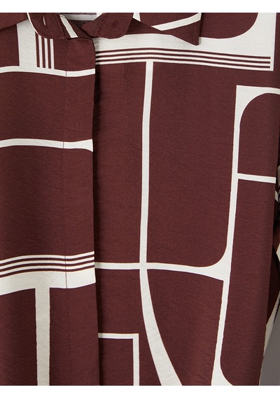 Lcw Everyday Bordo Desenli Kadın Gömlek Tunik