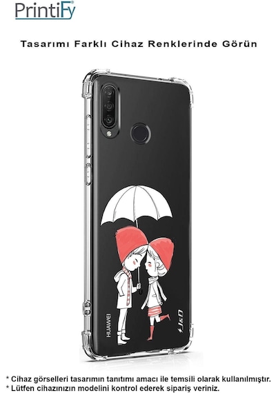 Samsung Galaxy A26 İle Uyumlu Aşk Baskılı Şeffaf Köşe Korumalı Antişok Kılıf