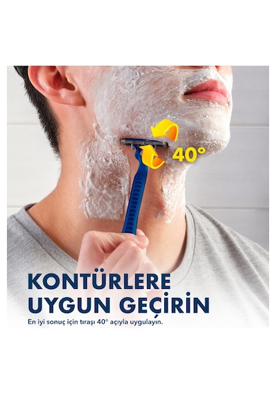 Gillette Blue3 Smooth Kullan At Tıraş Bıçağı 12 Adet, 3 Bıçaklı Erkek Tıraş Bıçağı