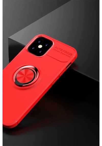 Apple iPhone Uyumlu  12 Mini Uyumlu Kılıf Range Yüzüklü Silikon - Kırmızı