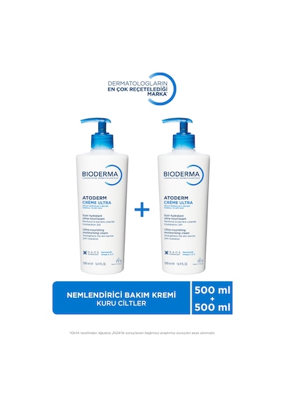 Bioderma Atoderm Cream Ultra 500 Ml 2 Adet