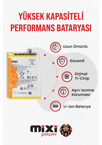 Xiaomi Redmi 13c Uyumlu Tam Kapasite Batarya