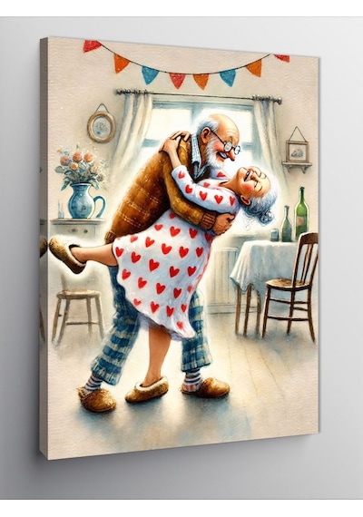 Kanvas Tablo Büyükbaba Ve Eş Sevgisi 70cmx100cm