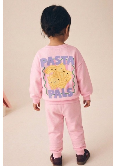 Noble Kids Kız Çocuk Pasta Baskılı Eşofman Takımı Pembe