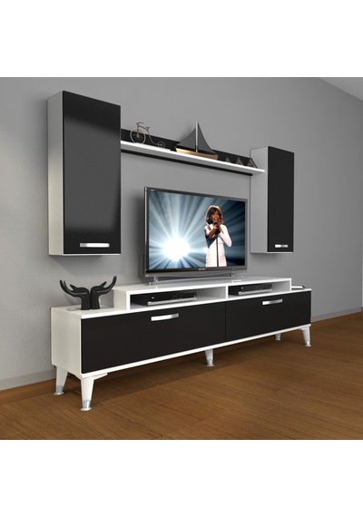 Decoraktiv Ekoflex 7 Slm Silver Tv Ünitesi Tv Sehpası Beyaz - Siyah