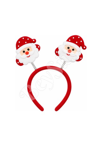 Yılbaşı Tacı Kırmızı Noel Baba Yeni Yıl Taçı Sallanan Taç Unisex Taç