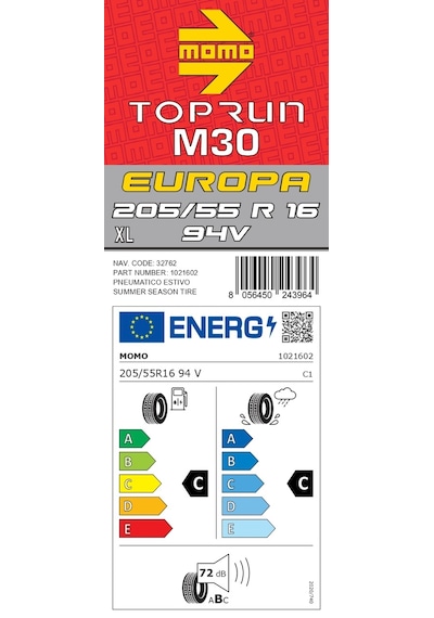 Momo 205/55 R16 94V XL M30 Toprun Yaz Lastiği2024