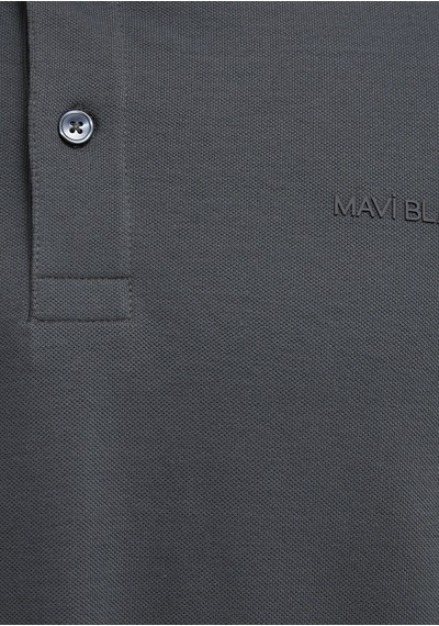 Mavi - Mavi Black Uzun Kollu Antrasit Polo Tişört 0613154-70088 Antrasit